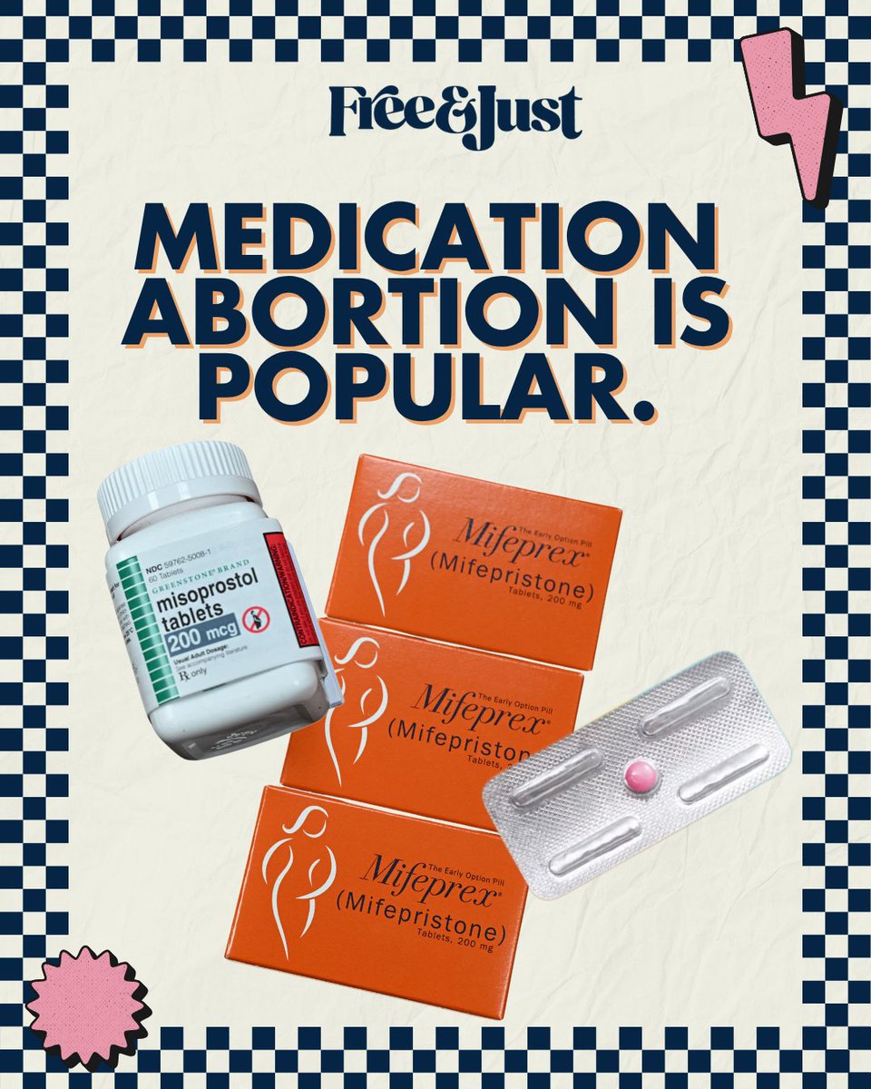 freeandjustus's tweet photo. The majority of Americans support access to medication abortion. Banning it is not only detrimental to women’s health care, but is also unpopular. https://t.co/AT5lTiK7TE