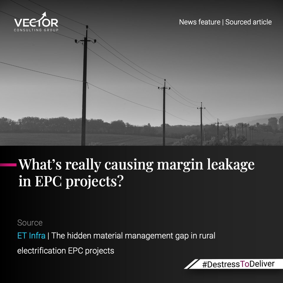VectorConsultin's tweet photo. India’s rural electrification push is not just an execution challenge. It’s increasingly becoming a material management challenge.

Even projects delivered on time continue to see margin erosion because reconciliation, inventory visibility, and material flow are treated as back-end activities instead of operational priorities.

This article , authored by Anantha Keerthi, Senior Partner, Vector Consulting Group , published in @ET_Infra explores why rural electrification projects lose profitability long after physical execution is complete.

To learn more about the hidden operational challenges such projects and what companies can do to address them, click on the link to read the full article: https://t.co/l1E5gX4Lwz