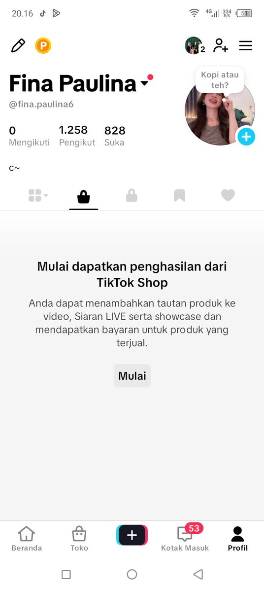 akun tiktok nadia tweet media