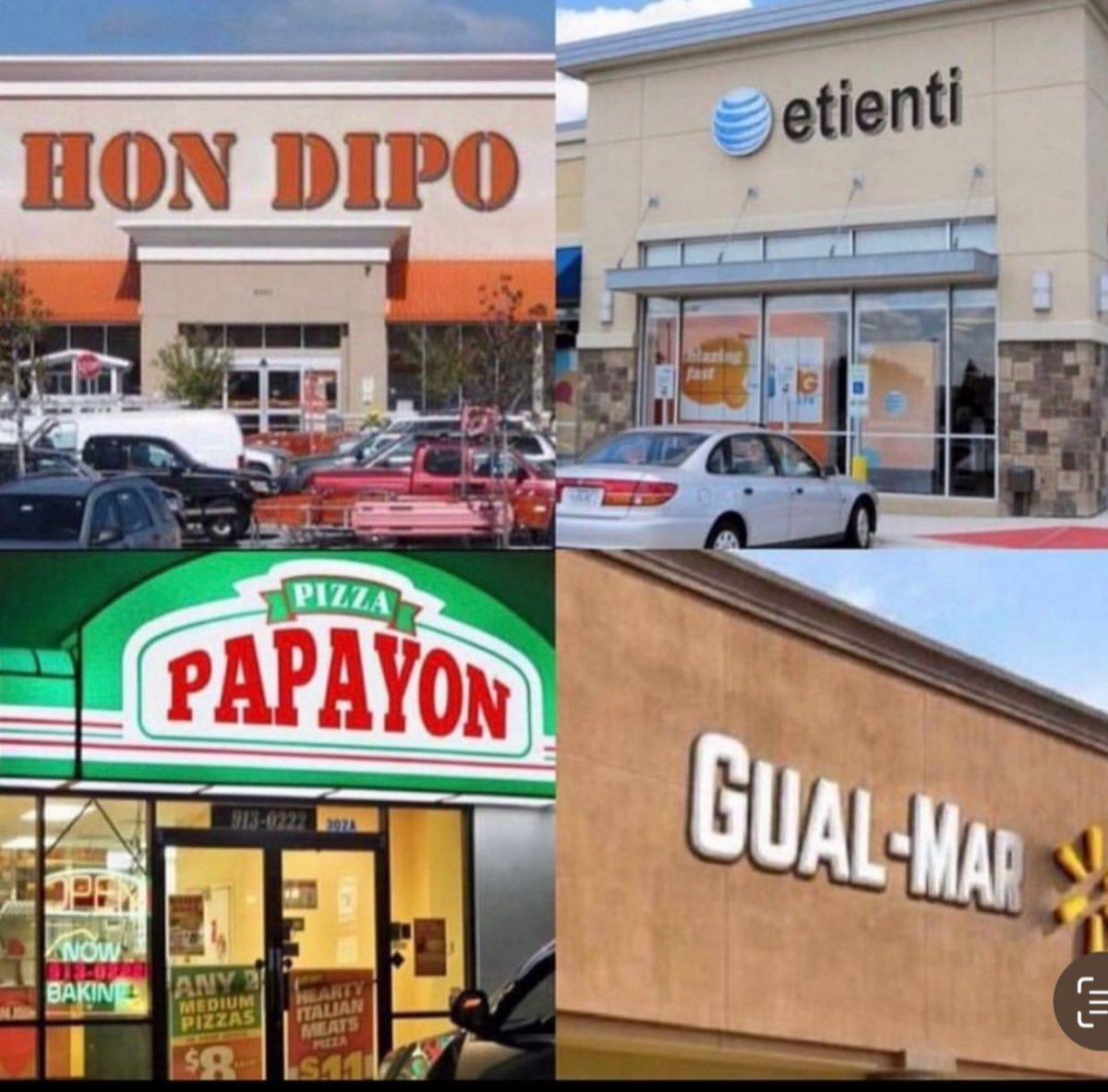 RealJorgeSBeach's tweet photo. American retail businesses ALL get new names once they open in Hialeah, FL. #NOEXCEPTIONS https://t.co/9eeXWi2tSR