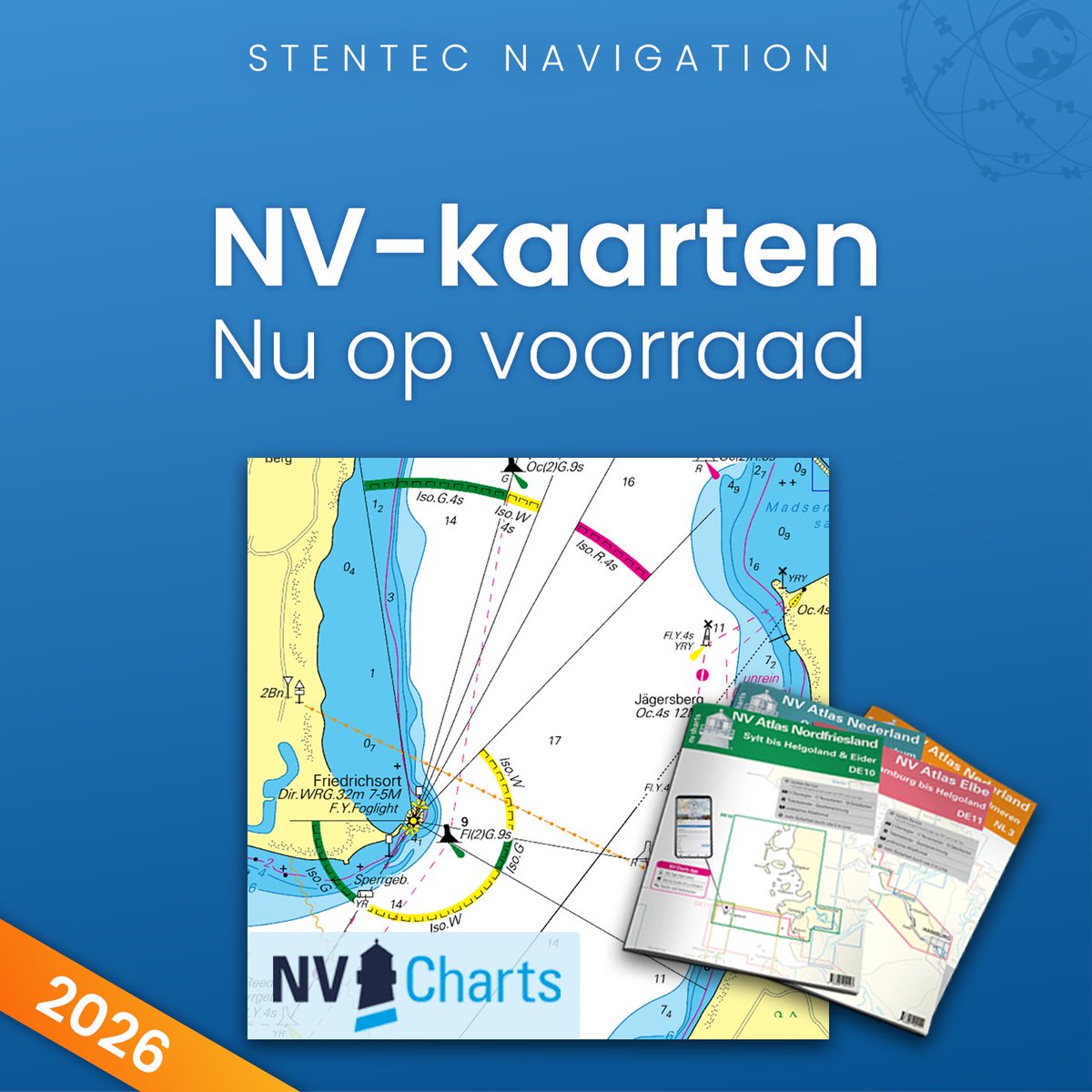 Stentec's tweet photo. De bekende NV-kaarten zijn weer op voorraad! Bestel nu de 2026-editie van deze mooie kaarten voor al uw reizen over o.a. de Oostzee, Atlantische Oceaan of Middellandse Zee. 
Ideaal: Direct papieren en digitale kaart aan boord
https://t.co/vupqGx1j0p https://t.co/6ghnizrXza