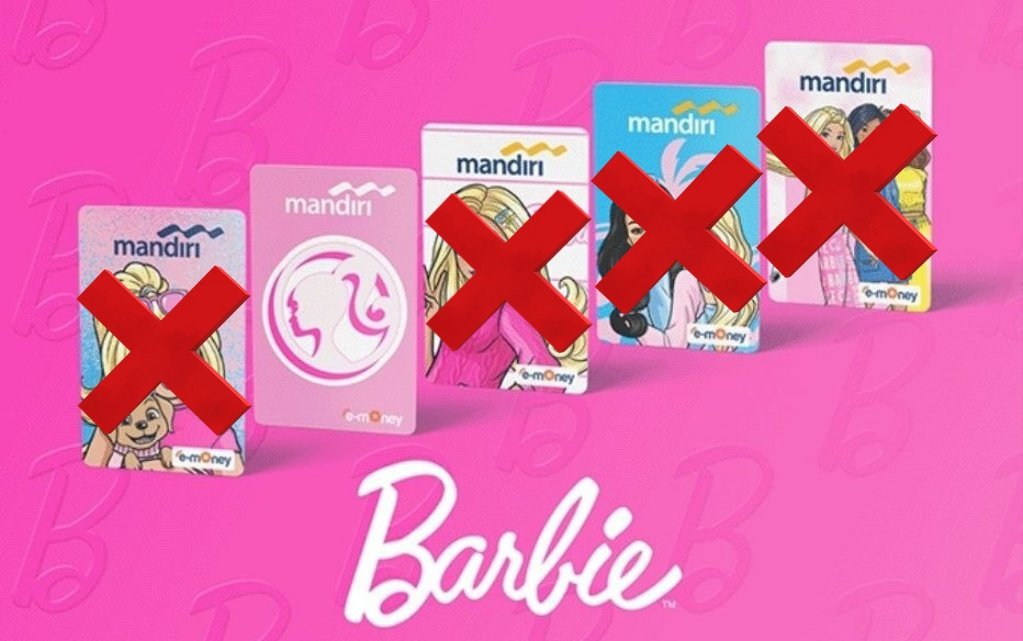 bebeechaaa's tweet photo. open sharing e-money barbie edition dm yaa yg mau harganya 45k/pcs, free ongkir lewat shopee dikirim dari bandung

sisa slot 1 logo

kartu emoney barbie mandiri https://t.co/bj0qhyvglo