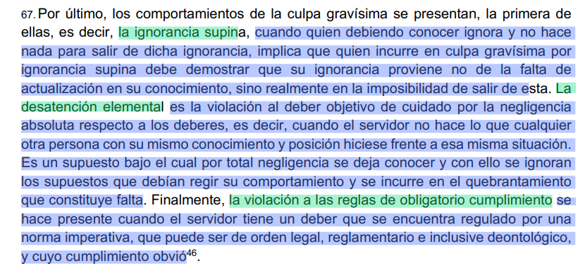 Ioannes1970's tweet photo. Disciplinario; modalidades de la culpa gravísima: 

-Ignorancia supina;
-Desatención elemental; 
-Violación manifiesta de reglas de obligatorio cumplimiento.

CE Rad: 68-001-23-33-000-2020-00104-01 (6224-2022) https://t.co/YD7wVHOlH0