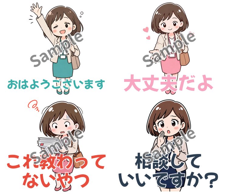 lico_lico_lab's tweet photo. ✨新作LINEスタンプ作りました🎉

「がんばれ！社会人1年目のあるある」

５月病真っ最中の方もいらっしゃるかもしれませんが…

新社会人女性の方に「これ使いたい！」と思ってもらえるよう作りました🧡

#LINEスタンプ #スタンプ #LINEクリエイターズ #新社会人 #新入社員 #社���人1年目 #仕事つらい https://t.co/aZFh1Vs6eK