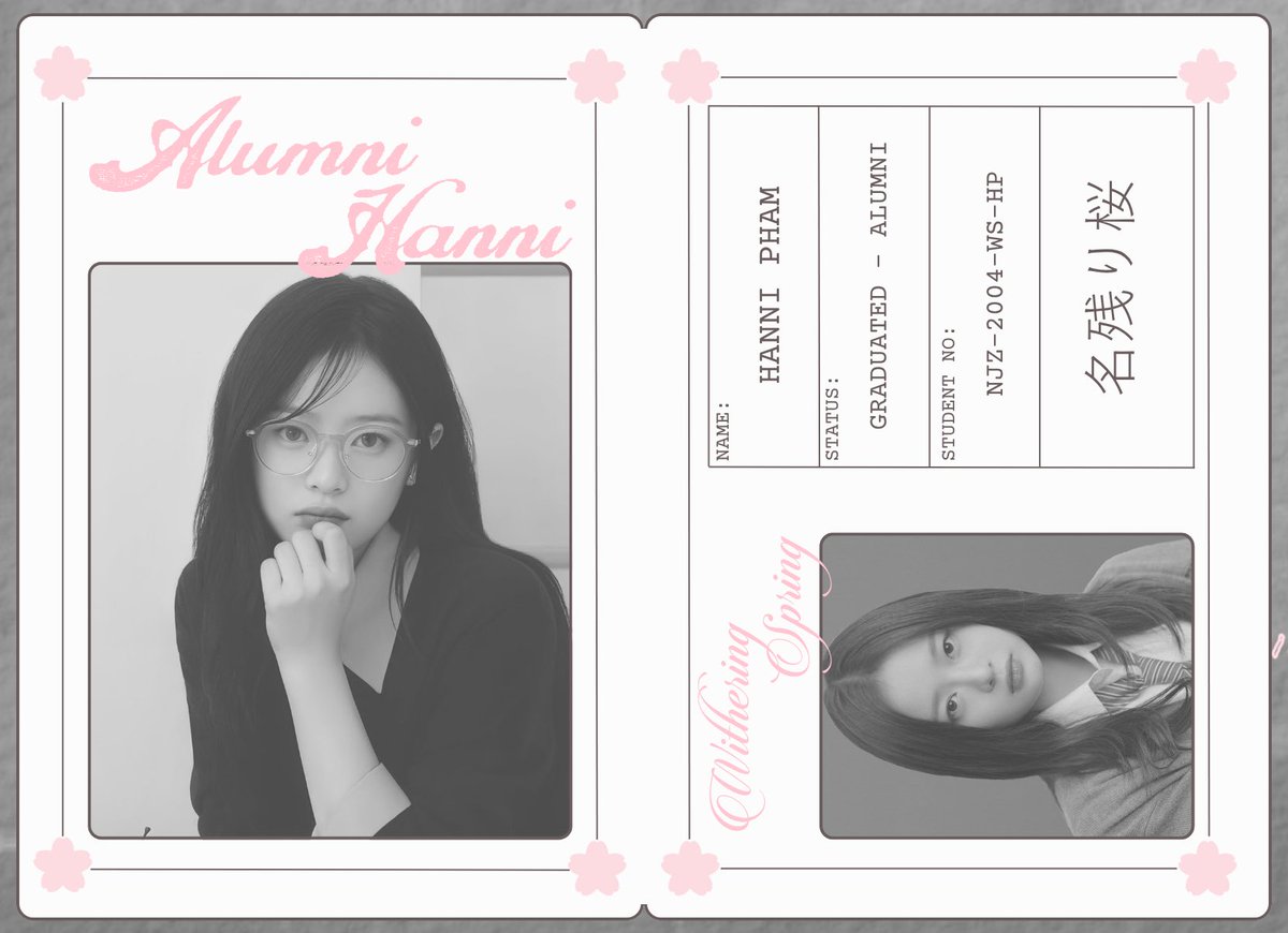 lilyinlilt's tweet photo. 𝗦𝗘𝗘 𝗬𝗢𝗨 𝗡𝗘𝗫𝗧 𝗥𝗘𝗨𝗡𝗜𝗢𝗡ⵑ

And now, we part our ways after reliving the youth. The lingering cherry blossom has withered but I, Hanni Pham, kept the blossoming youth close to my heart. With pink petals flying towards blue sky, let’s meet again next year. ❀.࿔ https://t.co/TlTkByC36E