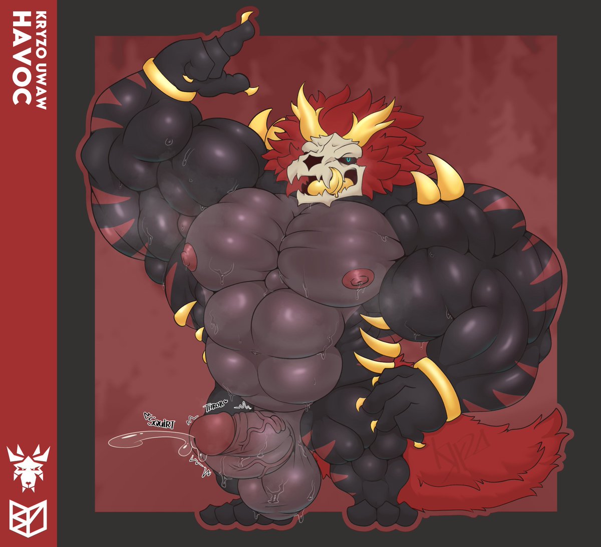 KryzoUwaw's tweet photo. trying a short stack on havoc
thanks for helping me draw this❤️ @flamingfirefury 
#furry #furryarworks #nsfwfurryart https://t.co/9AzXTdARSb