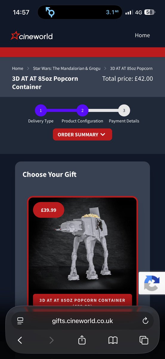 JamesAshh's tweet photo. @cineworld the gifts website isn’t letting me make a payment? https://t.co/dVWBxPufgS