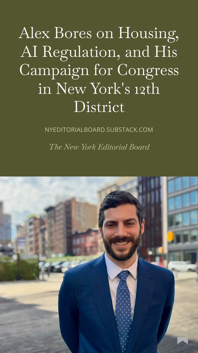 TweetBenMax's tweet photo. 1/ NEW:

'The New York Editorial Board' interview with @AlexBores on his run for Congress in New York's 12th District https://t.co/tRfb0sgqYc