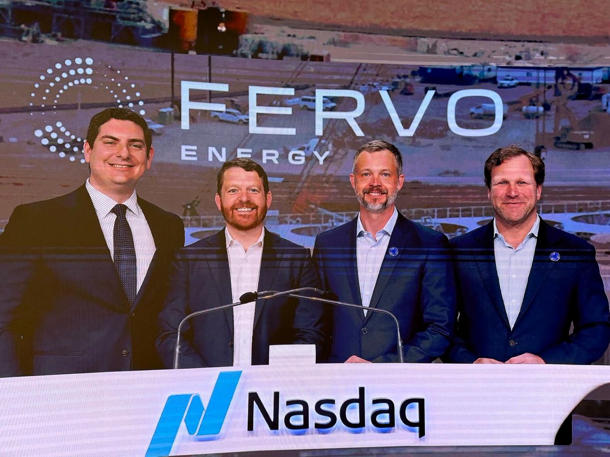 Mercuria's tweet photo. Congrats to the @fervoenergy team on a successful @Nasdaq public listing—an important milestone for next-gen geothermal and 24/7 energy. 
We're proud to have supported Fervo's growth as demand rises from AI, data centers, and electrification. #EnergyTransition #Geothermal https://t.co/z50HILh0NV