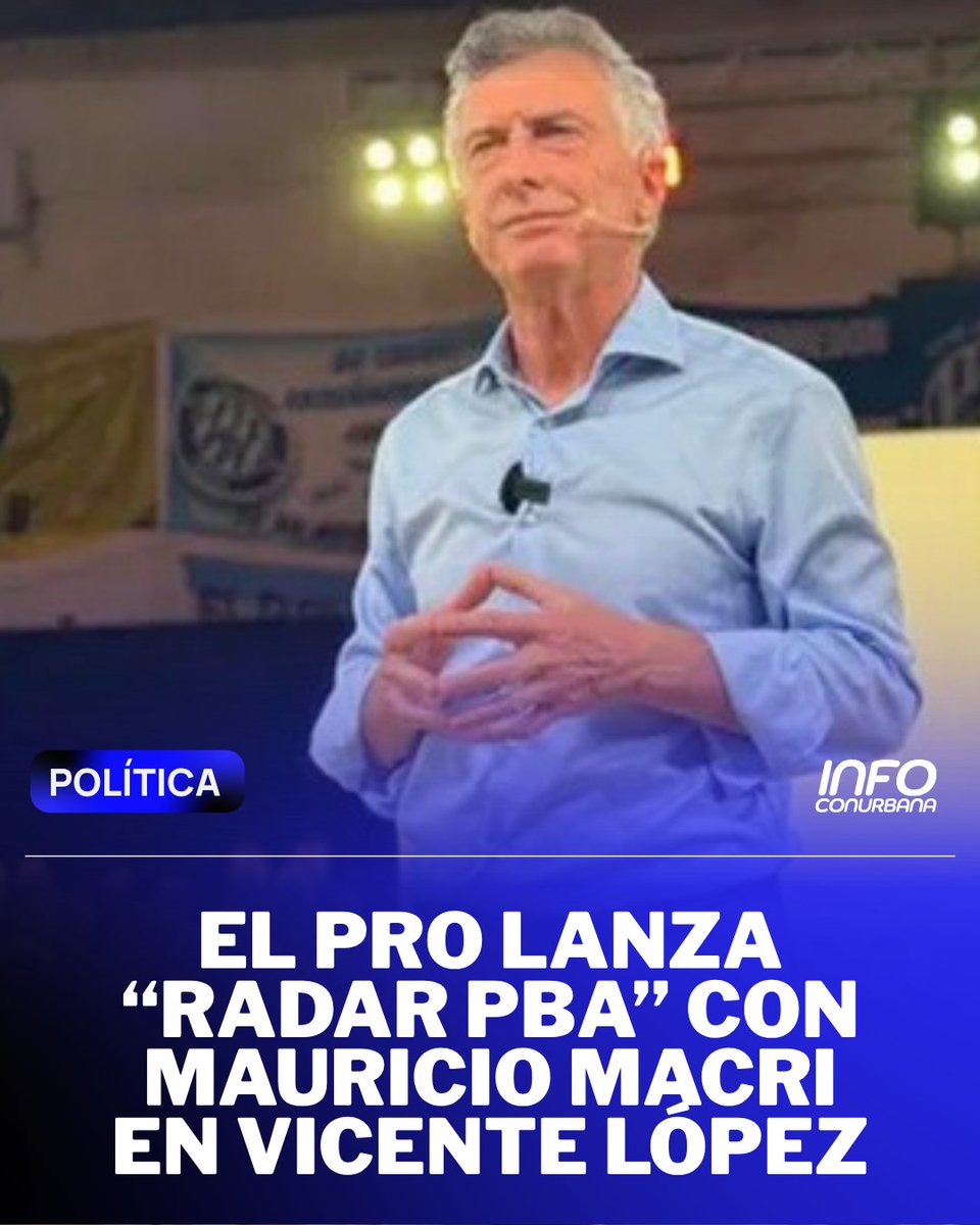 InfoConurbana's tweet photo. 📍 El PRO bonaerense presentó “Radar PBA”, una plataforma impulsada por Mauricio Macri para reunir información territorial y cuestionar la gestión de Axel Kicillof.
📝La presentación oficial será el 15 de mayo en Vicente López junto a dirigentes del espacio.
#PRO #RadarPBA https://t.co/T8ZRWMg50Y