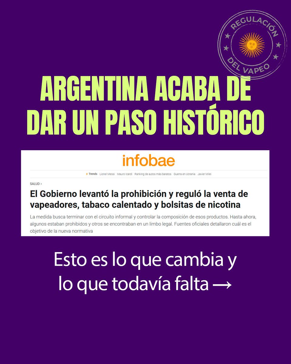 vaperesponsable's tweet photo. La prohibición de vapeadores, tabaco calentado y bolsitas de nicotina llegó a su fin.

¿Por qué importa? Porque la prohibición nunca funcionó. El mercado negro siguió creciendo, los productos sin control siguieron circulando y el Estado no tenía herramientas para actuar. ⤵️ https://t.co/mB1Mk4FBka