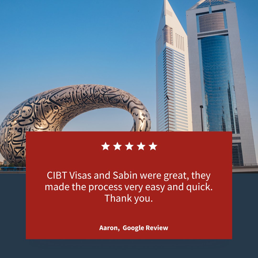 CIBTGlobal's tweet photo. Thank you, Aaron! We are so pleased Sabin and the team could make the process quick and easy for you. We appreciate your kind words! https://t.co/vSypZMk8WV