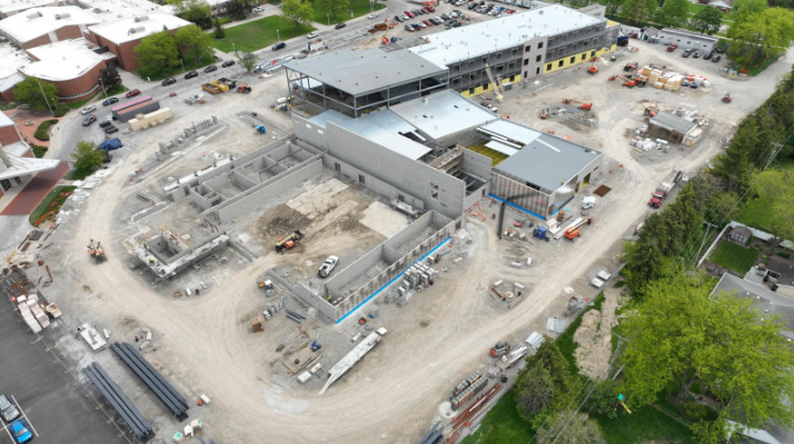 BGSchools's tweet photo. New views of the future BGHS! The construction project continues to make great progress each day. Thank you to @rlgbuilds and all of the contractors and crews working hard to bring this project to life for our students and community! https://t.co/1ukHzFuhpc