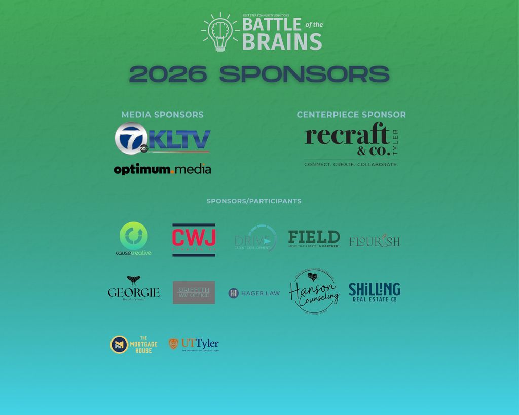 NextStepTX's tweet photo. A huge thank you to our incredible sponsors of Battle of the Brains 2026!

We are so grateful for businesses and organizations that choose to invest in brighter futures and stronger mental health support for the next generation!

#YouthMentalHealth #MentalHealthMatters https://t.co/Ol24fzAen3