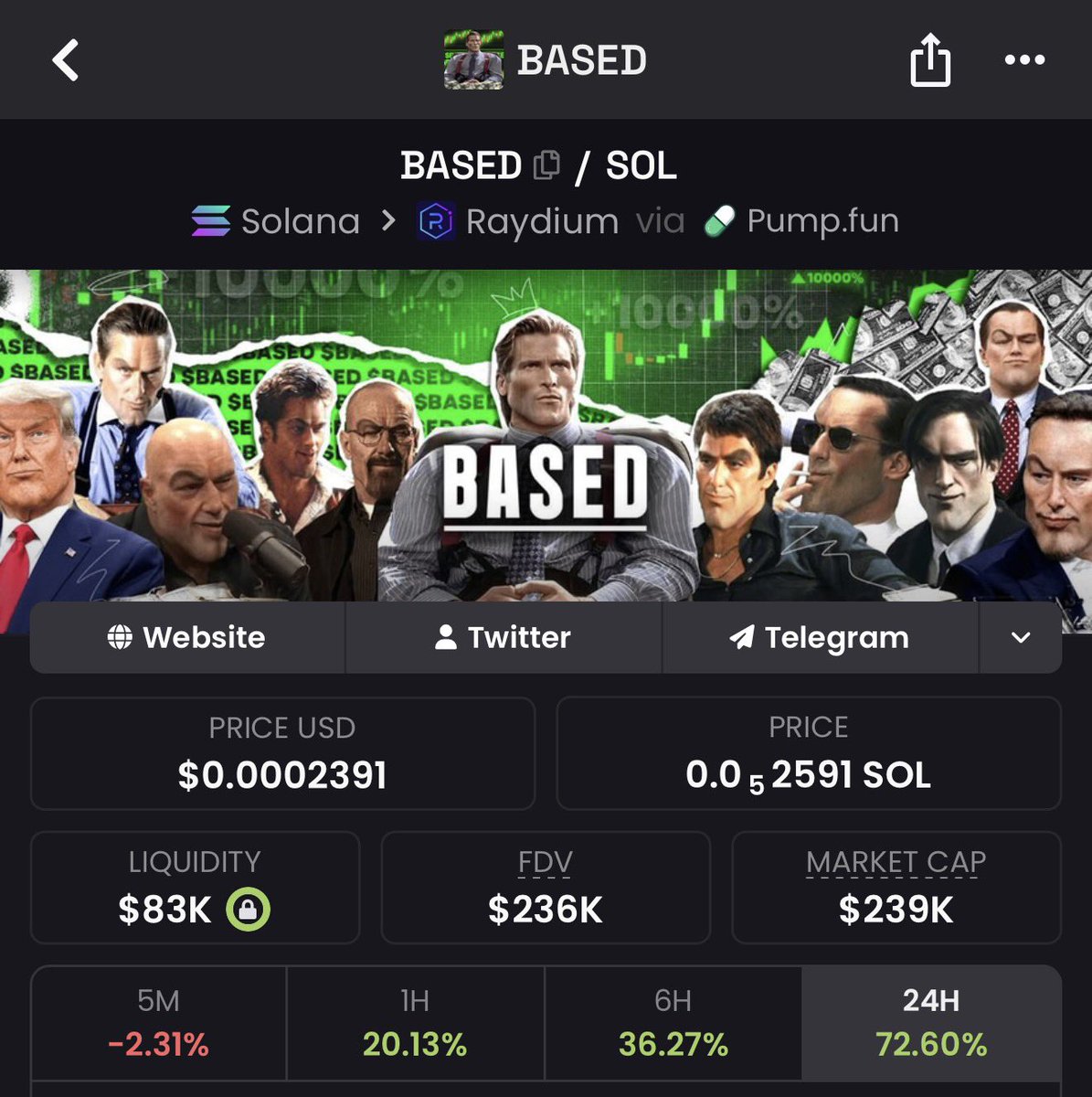T3mistocle's tweet photo. Og raydium coins are the best. Big liq pools, no crazy fees

Just bid good coins and win. Be $based https://t.co/GMgFd1bJCK