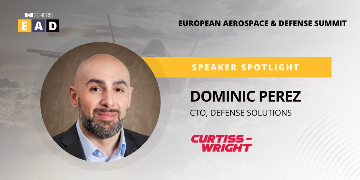 Generis_Aero's tweet photo. Dominic Perez, CTO, Defense Solutions at Curtiss-Wright, is taking the stage at the European Aerospace &amp; Defense Summit to share bold insights on edge AI, cybersecurity &amp; the future workforce.

Read more: https://t.co/uXX3LBSe9c

Register here https://t.co/xJ8hVUPbXj

#GenerisEAD https://t.co/PVCaHUhCmu