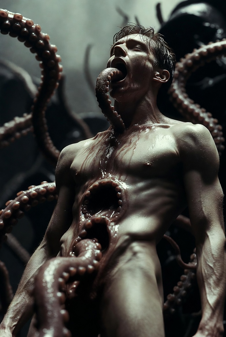 NoEscapeMen's tweet photo. Completely consumed tentacles forcing their way down his throat and deep into his chest. No mercy, only total violation. 🐙
#GayTentacles #TentacleMonster #MonsterFucking #TentaclePlay #DeepViolation #DarkErotica #GayEroticHorror #NSFWArt #TentacleBondage #GayMonster #BodyHorror https://t.co/dmBkd1NlJs