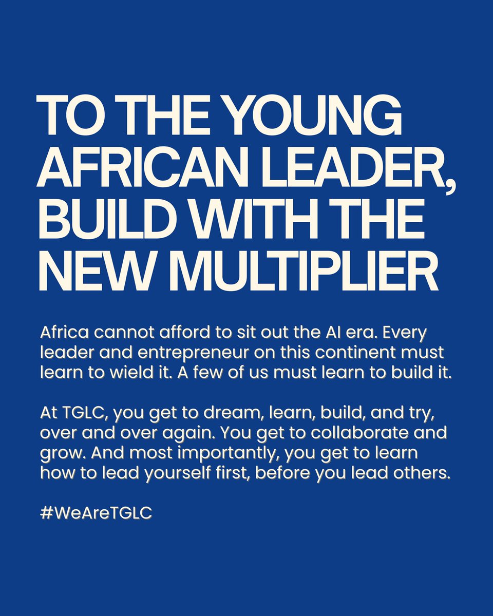 TheGLleaders's tweet photo. Social media made visibility cheap. AI is doing the same for production. What used to need a team, one person can do. What used to take a year, a week.

For us in TGLC, the call is direct. Every leader and entrepreneur has to learn to use this. A few have to learn to build it. https://t.co/WOFij8HSNM