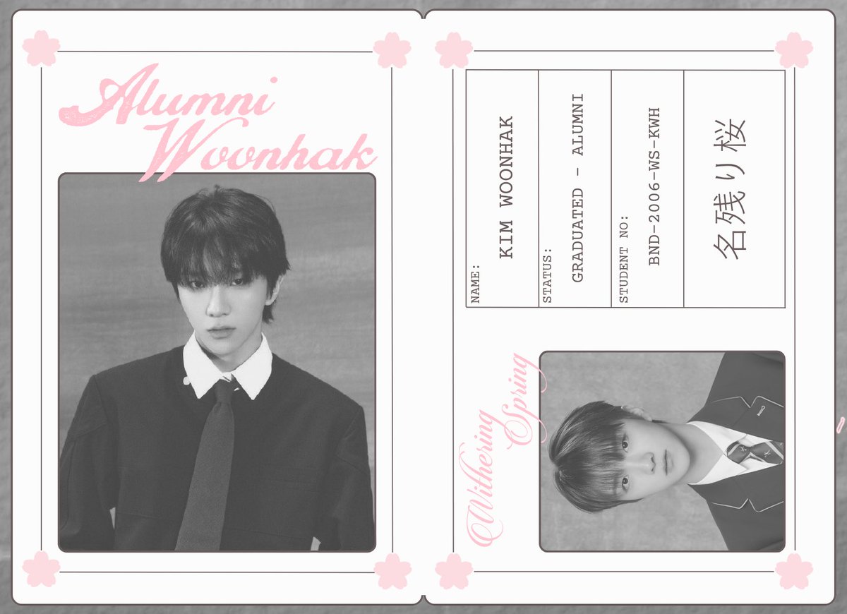 moruite's tweet photo. 𝗦𝗘𝗘 𝗬𝗢𝗨 𝗡𝗘𝗫𝗧 𝗥𝗘𝗨𝗡𝗜𝗢𝗡ⵑ

And now, we part our ways after reliving the youth. The lingering cherry blossom has withered but I, Woonhak, kept the blossoming youth close to my heart. With pink petals flying towards blue sky, let’s meet again next year. ❀.࿔ https://t.co/im5ISwmHsz