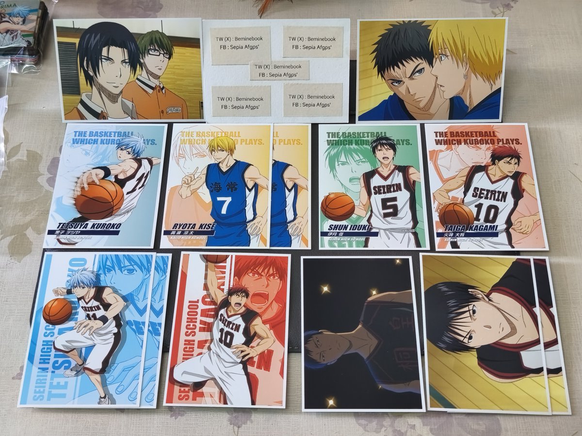 beminebook's tweet photo. โปสการ์ด ใบละ 10฿
เหมา 13 ใบ 80฿ (มีลายซ้ำตามภาพ)
ทาคาโอะ / มิโดริมะ / คาซามัตสึ / คิเสะ / คุโรโกะ / ชุน  / คางามิ / มิโดริมะ
#ตลาดนัดคุโรโกะ https://t.co/YeMJGtN9Gk