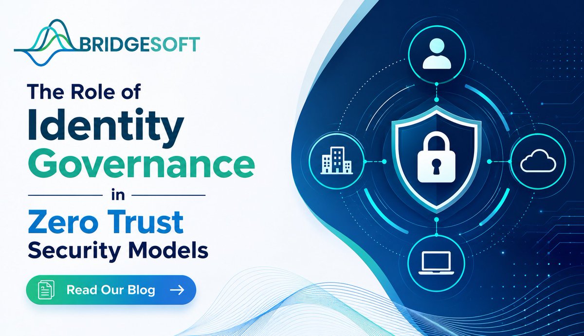 bridgesoft_com's tweet photo. Discover how #IdentityGovernance supports #ZeroTrust frameworks with centralized visibility and smarter access control across users, applications, devices, and AI-driven environments.

Access the full blog at: https://t.co/iML7WHdT7e

#Bridgesoft #IAM #CyberSecurity #RBAC https://t.co/9oE2zG72Dx