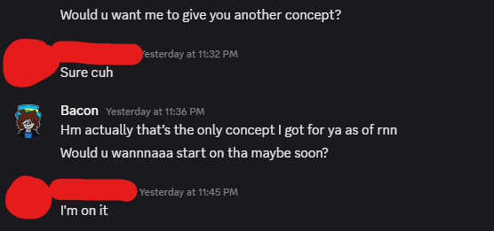 ThatOneBaconRBX's tweet photo. @b4sspr0 The last thing I'll actually add up to my defense is how I was confused with the boundary that was established.

It was hard to figure out whether or not this developer was uncomfortable or comfortable due to their pursuance. 

1/2 https://t.co/xH8KeiM1si