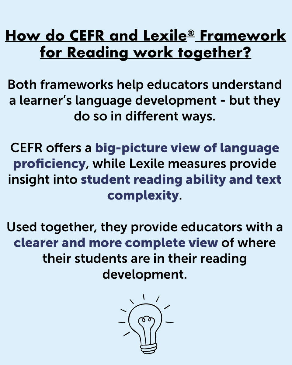 scholastic_LACA's tweet photo. What is the CEFR? What is the Lexile® Framework for Reading? Join our exciting webinar NEXT week to gain practical insights into how these frameworks can be utilized together in the classroom.

Register here ➡️ https://t.co/6wLdKJNvQc. https://t.co/lcTlp2mfyi