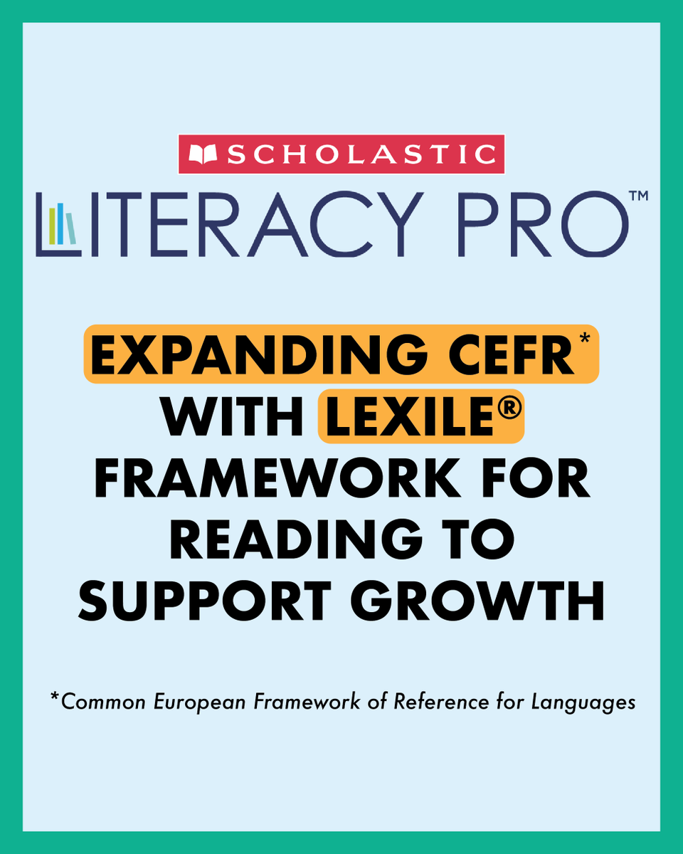 scholastic_LACA's tweet photo. What is the CEFR? What is the Lexile® Framework for Reading? Join our exciting webinar NEXT week to gain practical insights into how these frameworks can be utilized together in the classroom.

Register here ➡️ https://t.co/6wLdKJNvQc. https://t.co/lcTlp2mfyi