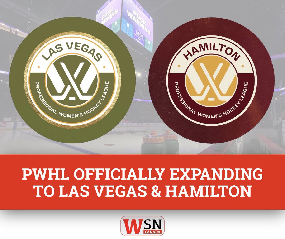 WSNCanada's tweet photo. The PWHL is expanding to Las Vegas and Hamilton, ON https://t.co/Y87p7htG6c