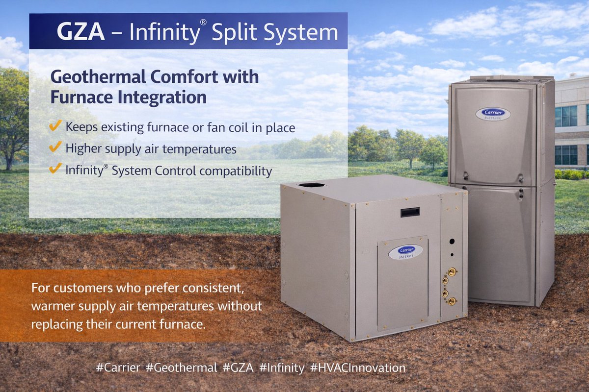CarrierAtHome's tweet photo. Geothermal isn’t one-size-fits-all, so Carrier offers multiple product families designed to meet different budgets, performance needs, and applications. 

Check the lineup and find your fit: https://t.co/qTiZ163Hdh