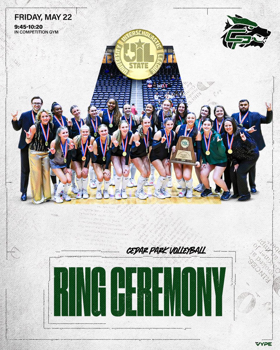 cphsvb2018's tweet photo. ITS RING DAY!!! Join us to celebrate our state championship on May 22nd during DEN in the competition gym! ๐๐บ๐๐
Letโs GO ๐๐บ #CPProud #SameStandardDifferentLevel #ForthepackWiththepack #EarnedNotGiven2026 https://t.co/e3NSzubjHc
