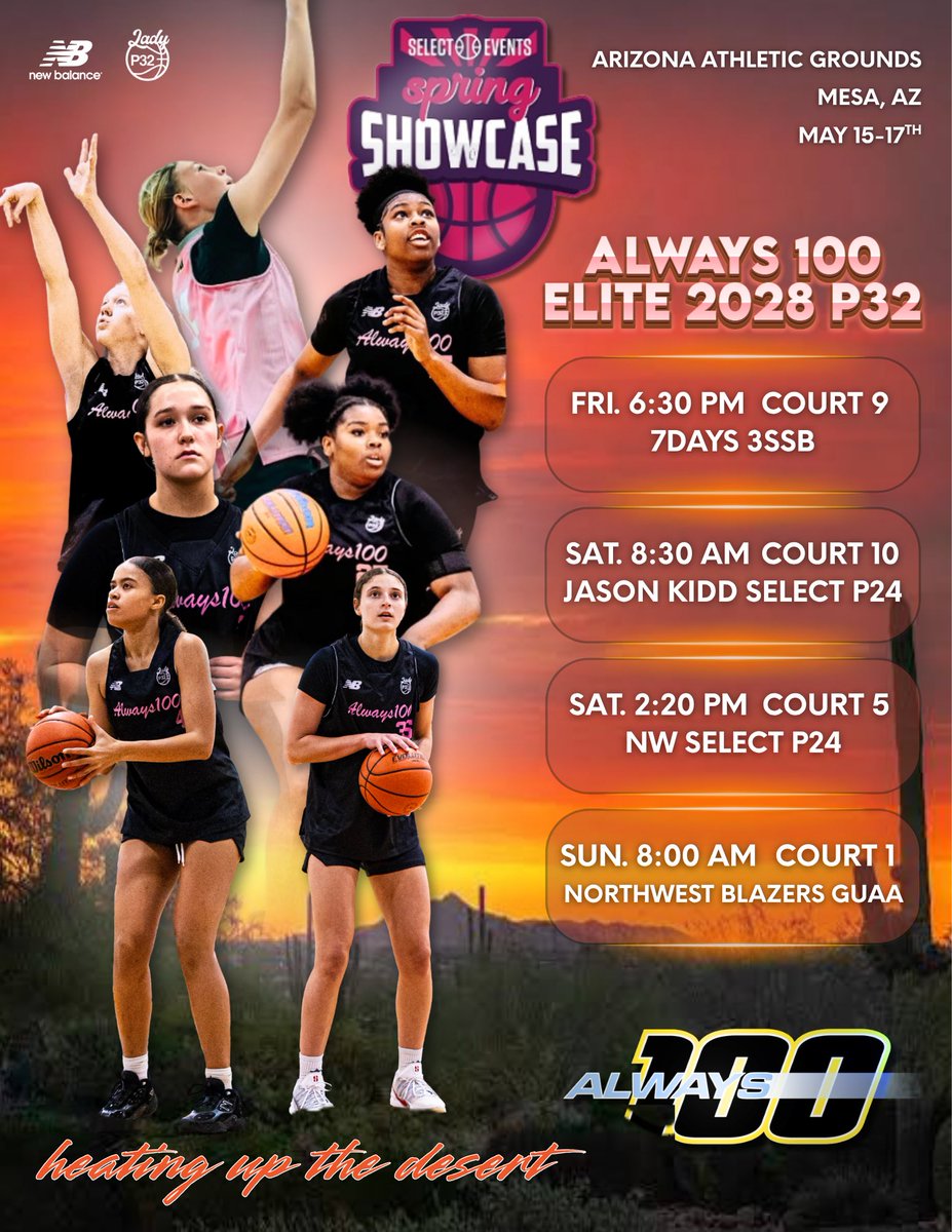 100_2028's tweet photo. Catch us this weekend at the Spring Showcase in Mesa, AZ! 🏜️

Don’t miss out on witnessing these athletes compete at an elite level, fueled by passion! You won’t want to miss us! #LetsWork 💯🍿🔥 

@WhiteMaddie22 @vjhAlways100 https://t.co/4xtvLlYm0Y