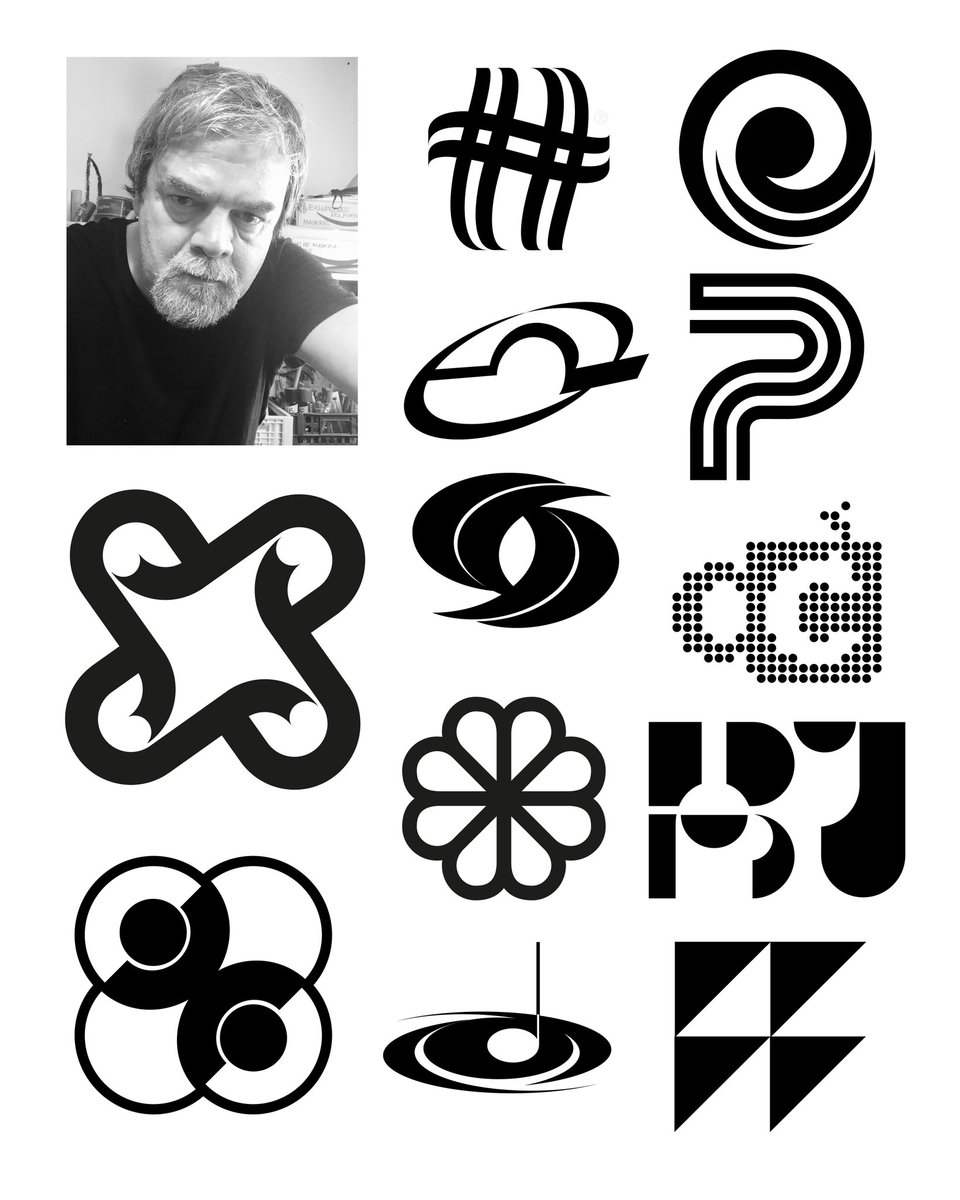 xignica's tweet photo. 1977–2026 
Rodolfo Fernández Álvarez
Some logos: from gesture to identity. 
Custom type, systems, and memory. 
@logoarchive @LogoArchivepy @UyLogos @LogoArchiveNow
#LogoArchive #LogoDesign #BrandIdentity #GraphicDesign #visualidentity https://t.co/R9ghoSnIDH