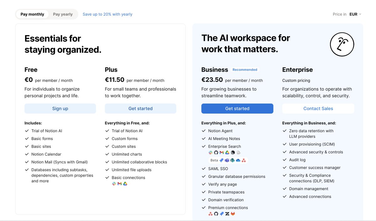 ShamirIslam's tweet photo. It's really sad how @evernote is pricing their oldest and most loyal customer base away

The new pricing is honestly ridiculous! $300/yr for personal use is just not worth it anymore

Even @NotionHQ with all that it does way better than EN is half the price https://t.co/KPlcKkb4tf