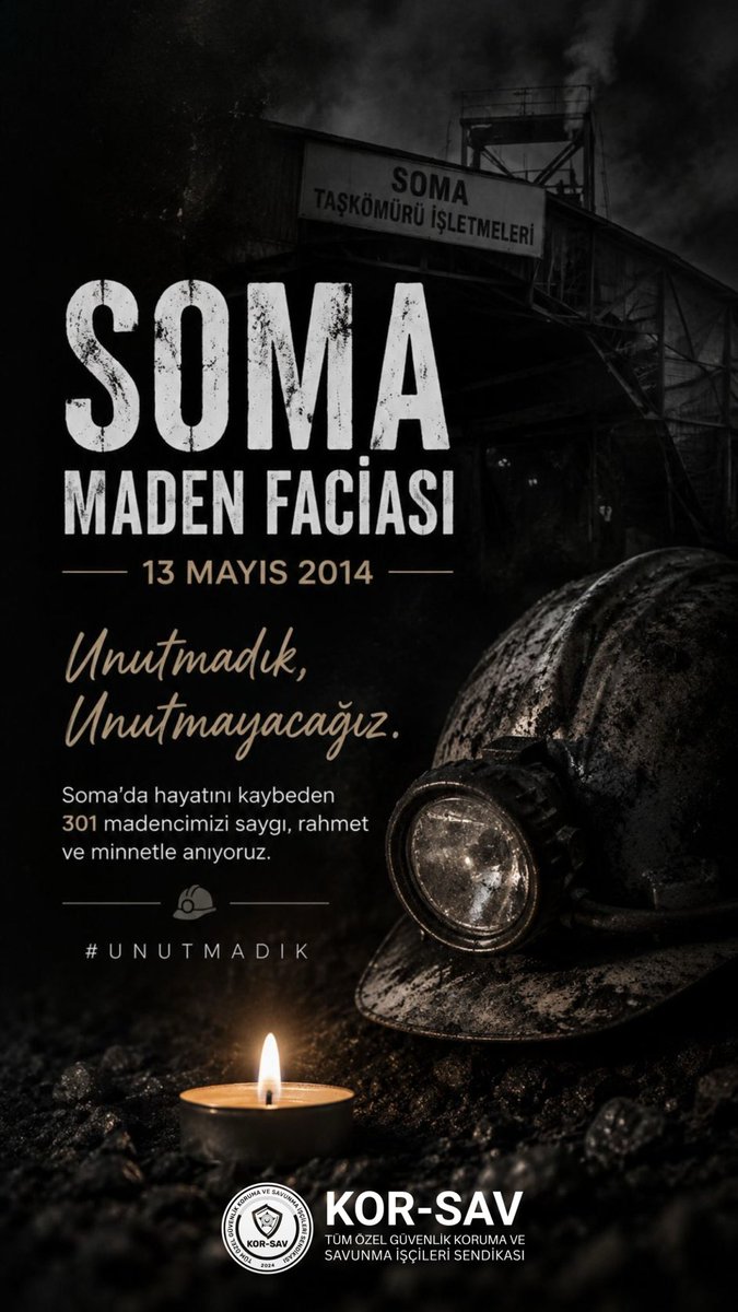 korsav628's tweet photo. 12 yıl önce bugün, #Soma'da yaşanan facia sonucu hayatını kaybeden madencilerimizi saygı ve rahmetle anıyoruz. https://t.co/MBqgzipcFD