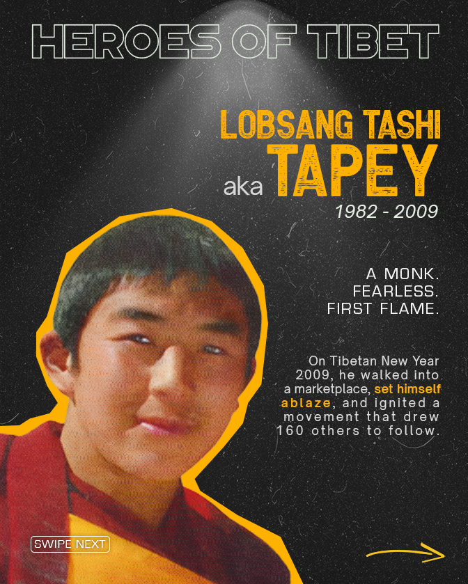 AATibet's tweet photo. Tapey, a young monk from Kirti Monastery, became the first Tibetan inside Tibet to self-immolate in 2009. 

An act that ignited a wave of protest and became a symbol of anguish, resistance, and the struggle to protect Tibetan identity.

Thread 1 of 5. https://t.co/DhTmaFYND2