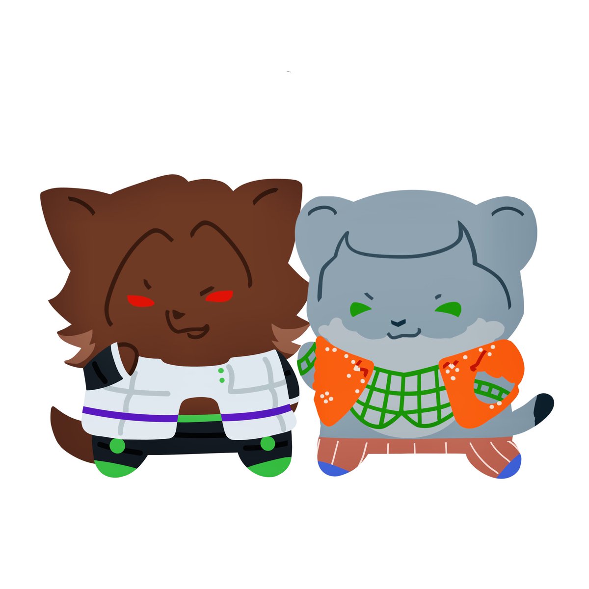 sarusamatoki's tweet photo. 这里也放放@plumefishzedai 桑画的小动物吧，是🦊🪞鼬（怎么没有emoji）🧀～
#ホルイル https://t.co/QbgO5SKNIw