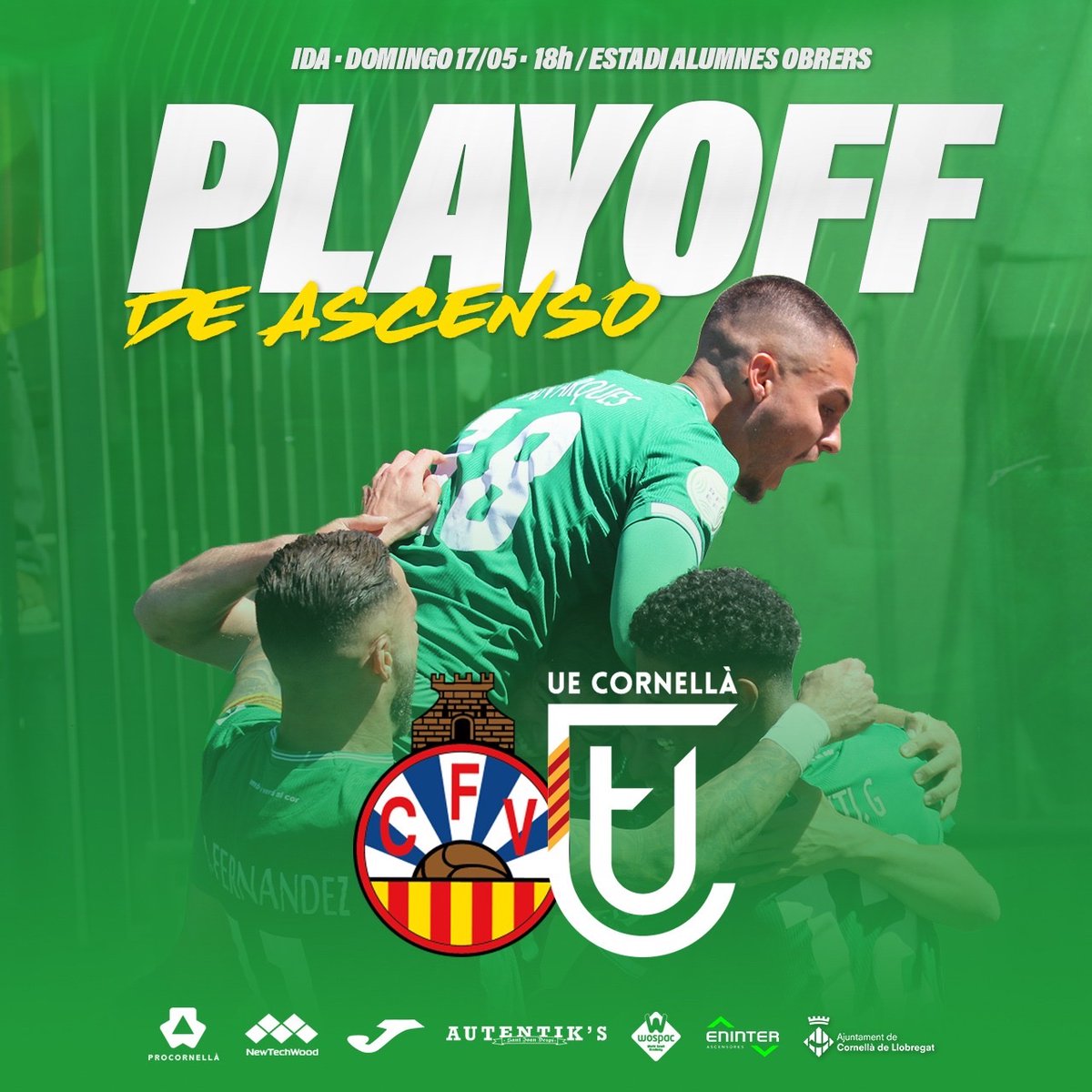 ue_cornella's tweet photo. Primer asalto contra @cfvng. 

#UECdeplayoff 💚 https://t.co/y1B6Tf32h5