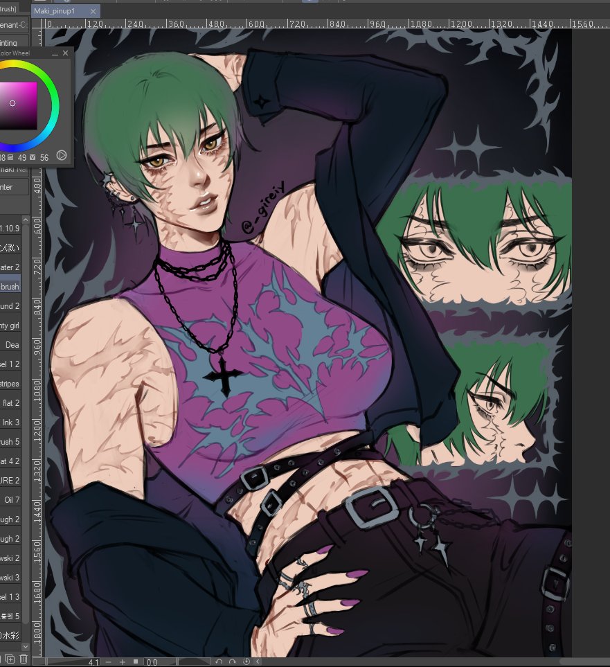 _gireiy's tweet photo. Maki - edgy style ver. WIP!

#makizenin #呪術廻戦 https://t.co/5rjbONf5fa