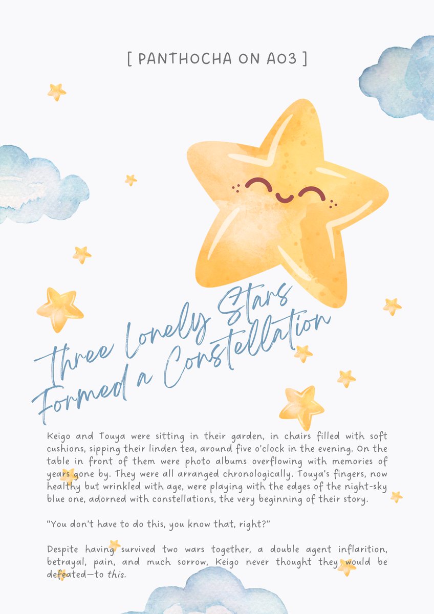 svrcererspidey's tweet photo. THREE LONELY STARS FORMED A CONSTELLATION

✰ #dabihawks, one-shot
✰ teen up and audiences ranked
✰ #dabihawksweek26 day 3: memories | childhood, old age, outsider POV, amnesia
⛤ https://t.co/7zzNn6ONBd https://t.co/SXm96btLXq