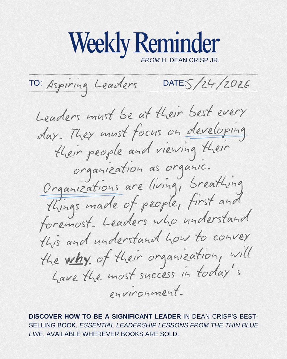 lhlnetwork's tweet photo. Leadership isn’t about maintaining systems—it’s about developing people.

Organizations are living, breathing reflections of the culture leaders create every single day. When leaders understand the why behind their mission and communicate it with clarity, people become more connected, motivated, and invested in the work they do.

The strongest organizations are built when leaders choose to grow people first.

👉 How are you helping your team understand the why behind the work today?

#Leadership #IntentionalLeadership #ServantLeadership #LeadershipDevelopment #OrganizationalCulture #LeadWithPurpose #PeopleFirst #LeadershipMatters #GrowthMindset #LHLN #SignificantLeaders #LeadershipJourney