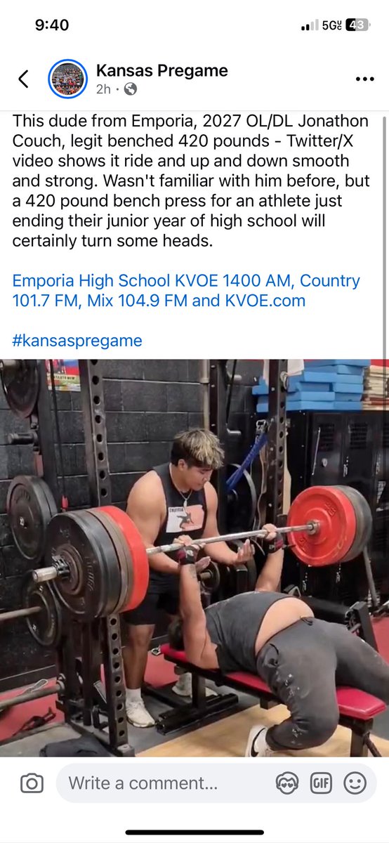 Johnny_Tank__55's tweet photo. Thank you too @KansasPregame for reposting my pr and school pr!!
@Coach_Casey_DC @CoachGoodman66 @EhighAthletics @EmporiaFB https://t.co/v1CnpeQ3ZF