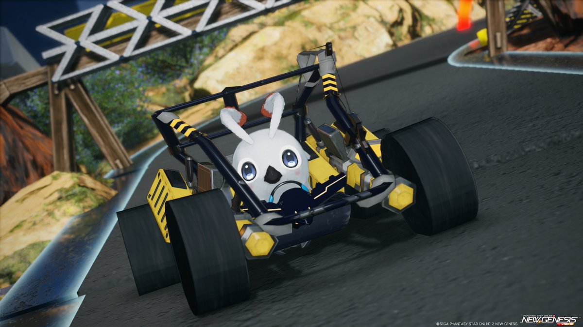 pso2_ship3_ea's tweet photo. #PSO2NGS 配信おわりました🐥
ラッピーカーの新型完成🌟

新アクセ使ったビッグサイズなバギー🏎 https://t.co/CfRtbIijdE