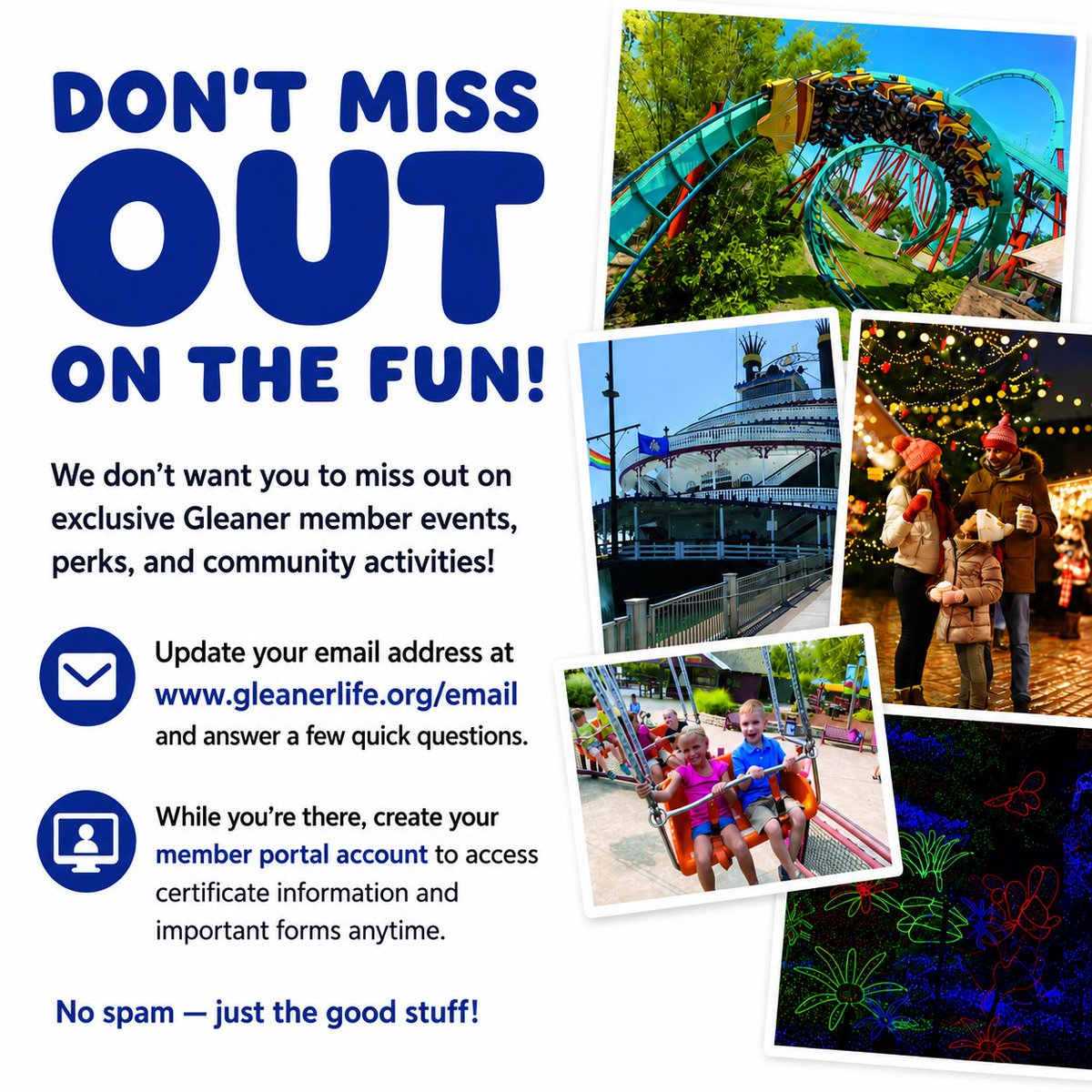 GleanerLife's tweet photo. Have you ever seen Gleaner event photos and thought, “How did I miss that?” Stay in the loop on exclusive member events, perks, and community activities!

Update your email at https://t.co/9urGURFX5M

We’ll keep you informed! No spam — just the good stuff. https://t.co/mKqKaxCR15