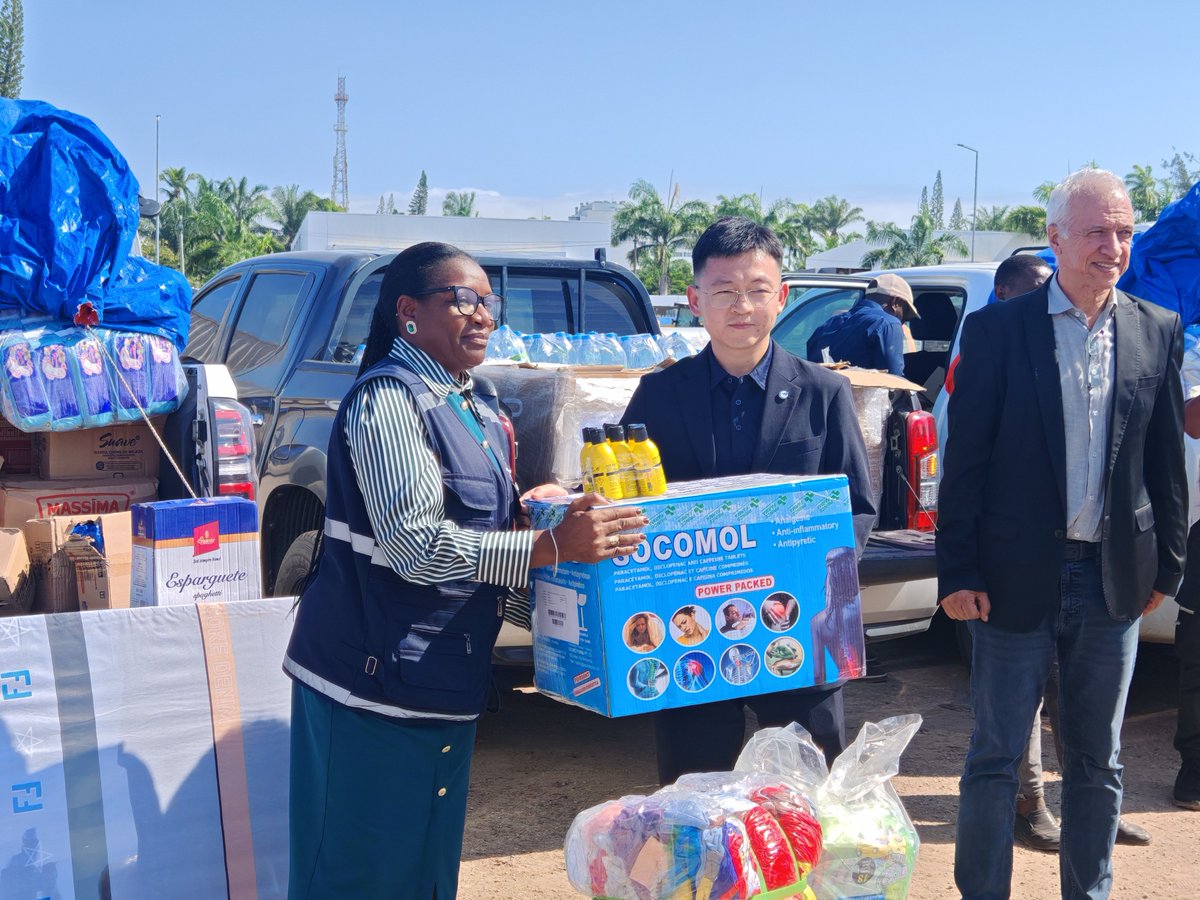 AVICINNO's tweet photo. When the rains came down hard on Benguela Province, Angola, the CAIEC (a subsidiary of AVIC INNO) team didn't wait. We brought We brought essentials to those in need, and worked side by side with our local staff and residents to offer assistance. No grand statements. Just warm, outstretched hands.