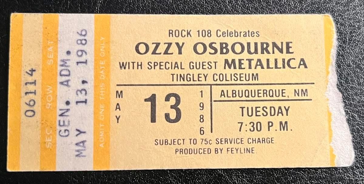 May 13, 1986 with @Metallica at Tingley Coliseum, Albuquerque, NM