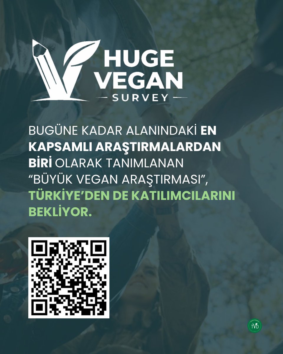TvdOrgTr's tweet photo. 📝 “Huge Vegan Survey”, dünya çapındaki veganları, vejetaryenleri ve bitki temelli beslenen herkesi, alanındaki en kapsamlı araştırmalardan biri olarak tanımlanan bu ankete katılmaya, ilgilenebilecek kişi ve gruplarla paylaşmaya davet ediyor.  👉 https://t.co/NTtQdIz8Pb https://t.co/TIJBq6vtFk