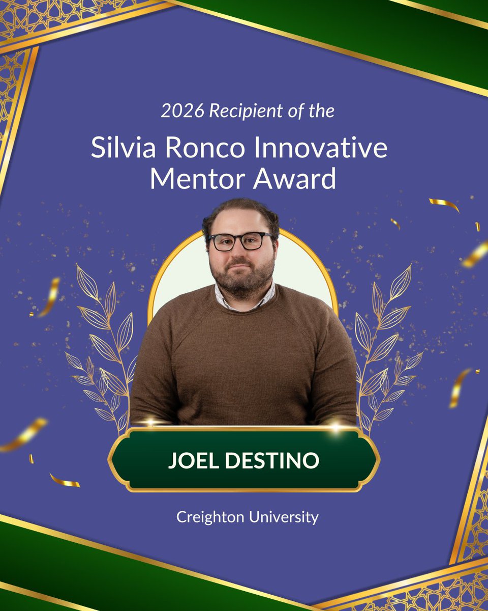 CURinAction's tweet photo. 🎉 Congratulations to Dr. Joel Destino of Creighton University on being named CUR's 2026 Silvia Ronco Innovative Mentor Awardee! 

🔗 Read the press release at https://t.co/2t5jl3WRHy

#Chemistry #CreightonUniversity #Mentoring #UndergraduateResearch @Destino_Chem @Creighton https://t.co/H5uYUzqi9h