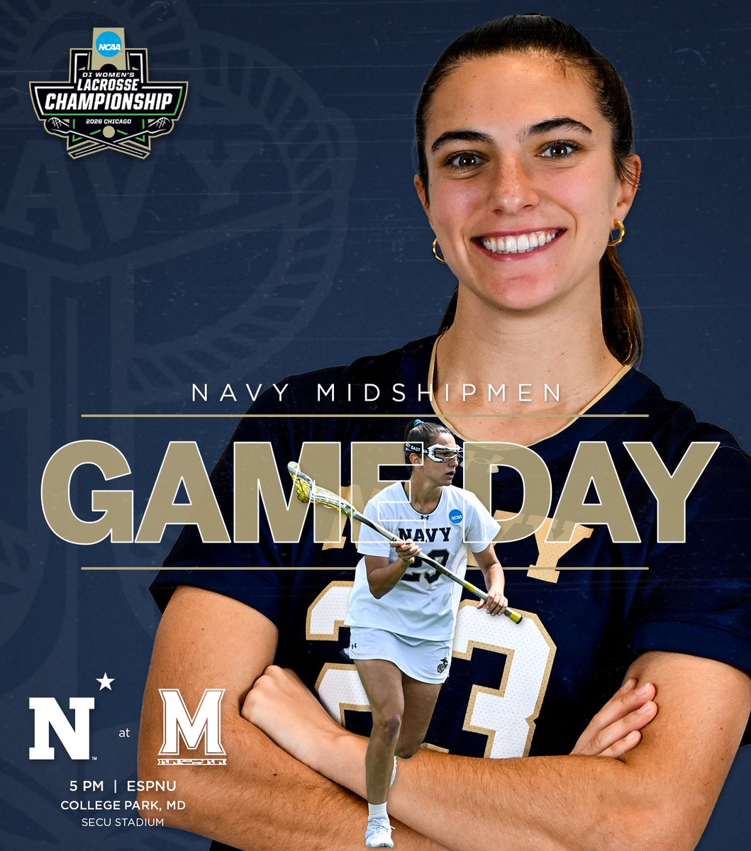 NavyWLax's tweet photo. QUARTERFINALS GAME DAY‼️

🆚Maryland
🕔5 PM
📍SECU Stadium in College Park, MD
🎟️https://t.co/RAgFcEgS7c
📺 @ESPNU: https://t.co/wfvTjEY6cw
📊https://t.co/5Nyrn5jyYo

#GoNavy https://t.co/C7uDjWXQbv