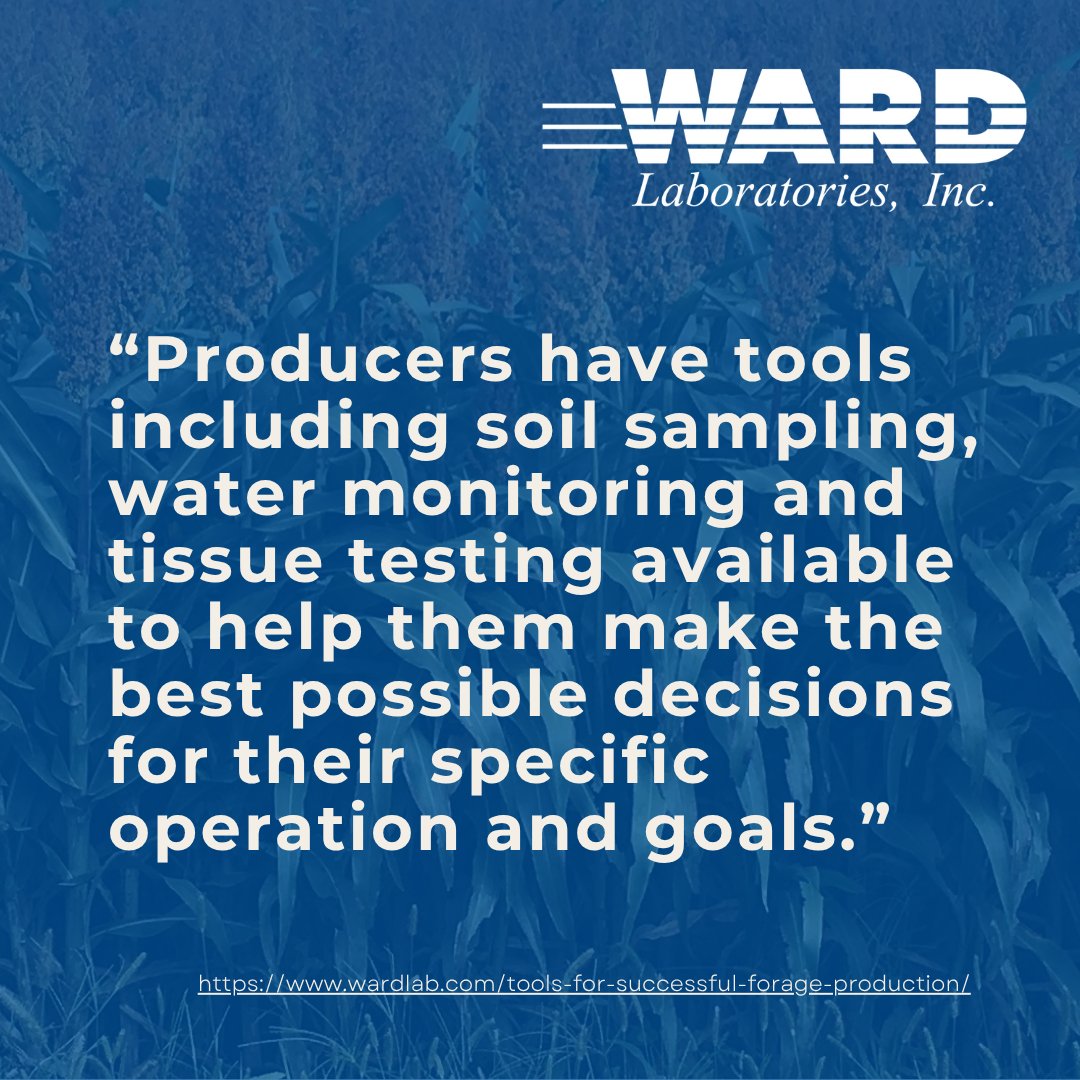 WardLabs's tweet photo. Be sure to use all our agricultural testing services to make the best data-driven decisions for your forage crop this season! 
Soil Testing ✔️
Water Monitoring ✔️
Tissue Testing ✔️
Amendments ✔️
Forage Quality Analysis ✔️
https://t.co/g3JNYS0Hs2 https://t.co/DuDGwx4wB2